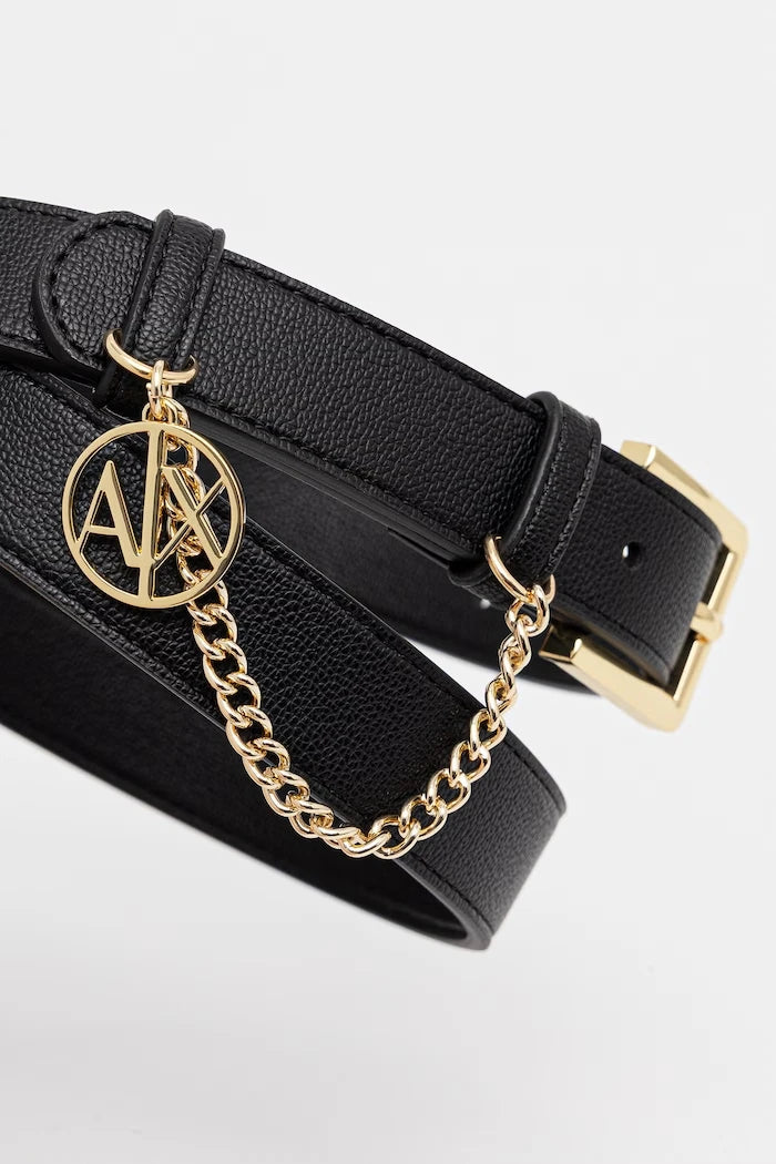 Armani Exchange suni deri kadın kemeri