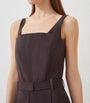 Brunello Cucinelli Brown Virgin Wool-Blend Belted Jumpsuit