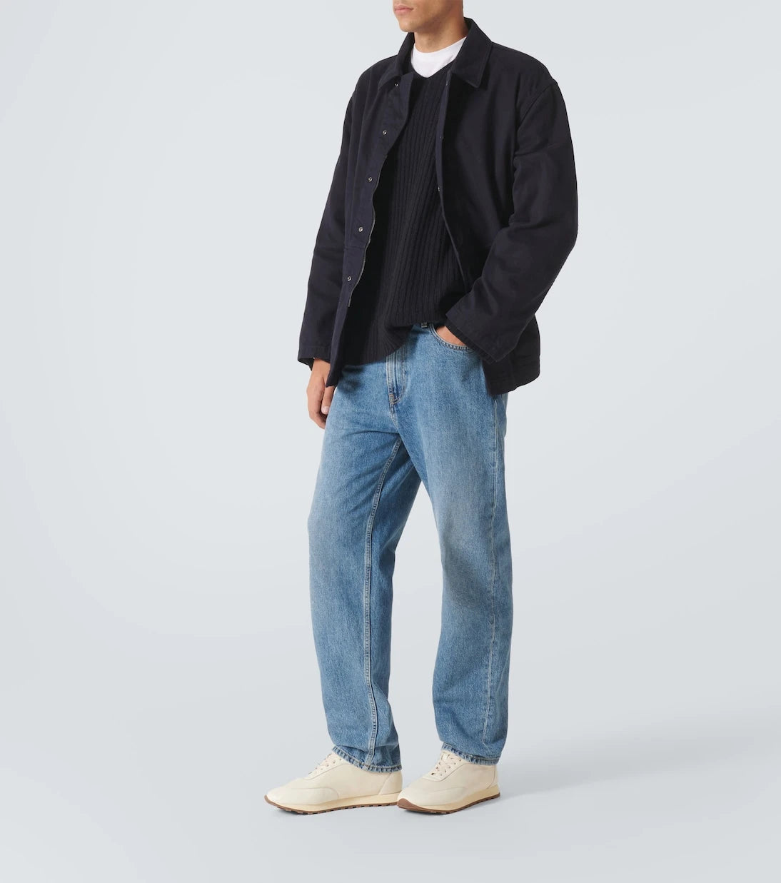 The Row - Owen leather-trimmed sneakers