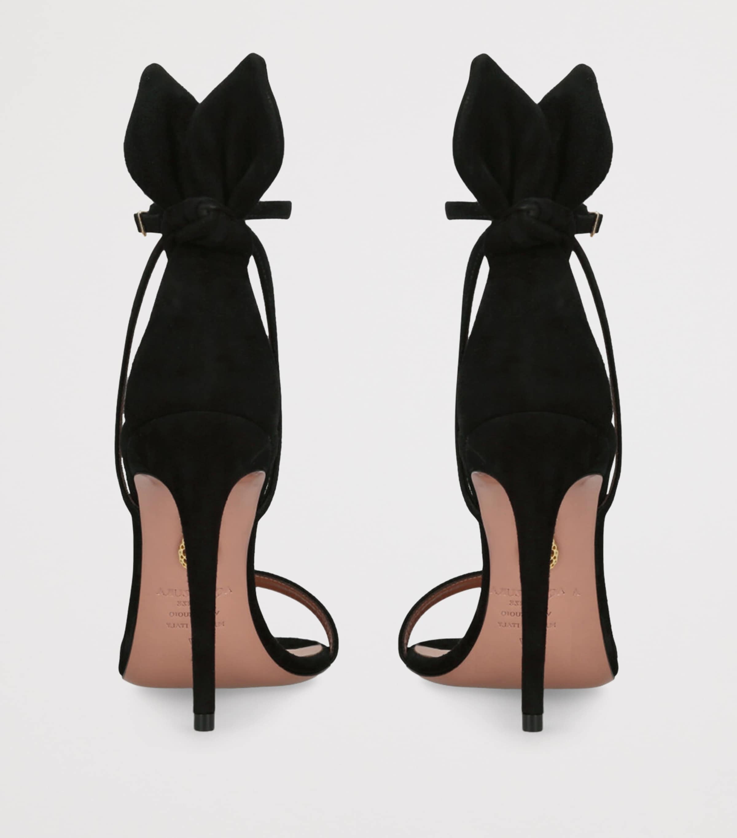 Black Suede Bow Tie Sandals 105