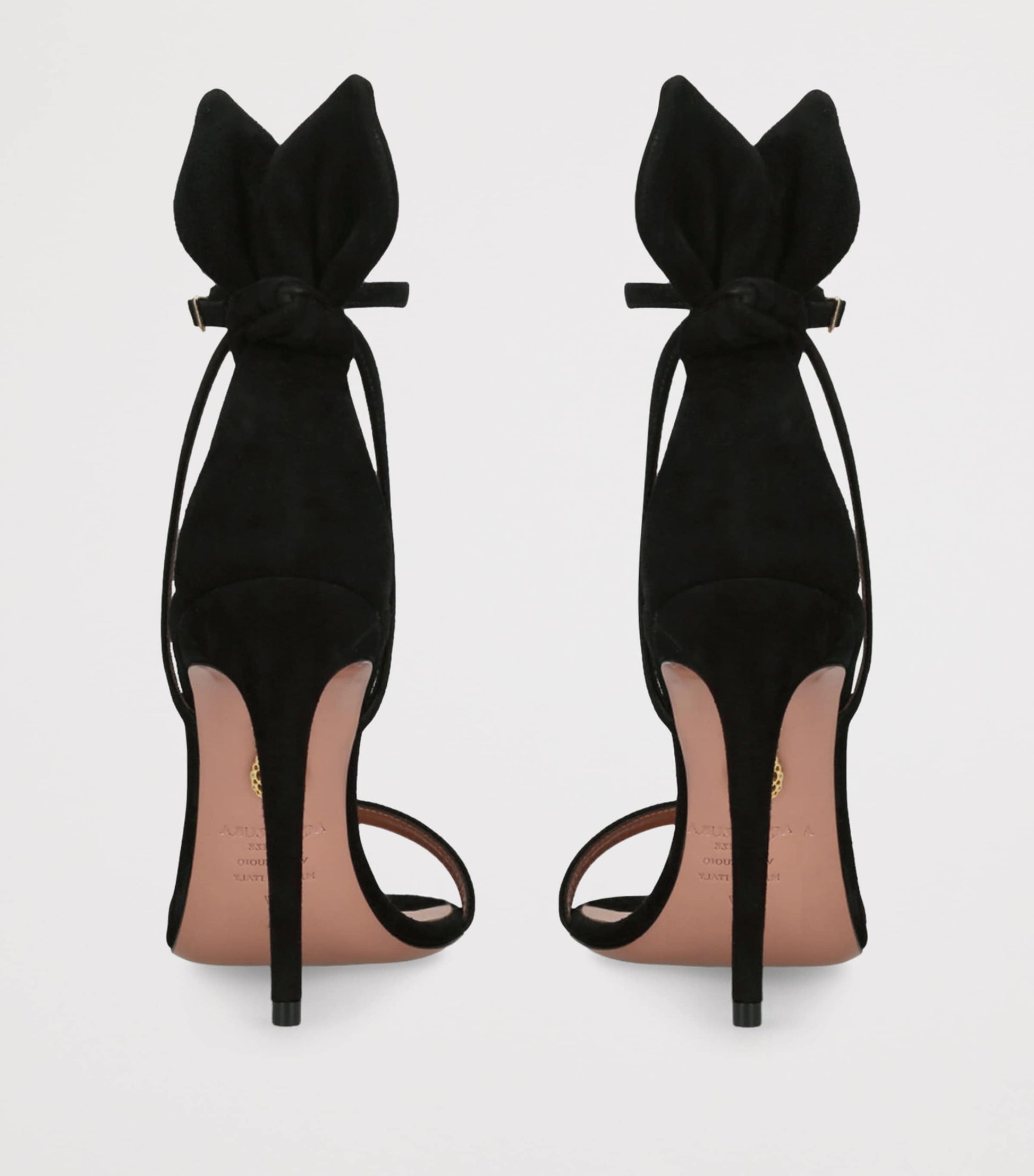 Black Suede Bow Tie Sandals 105