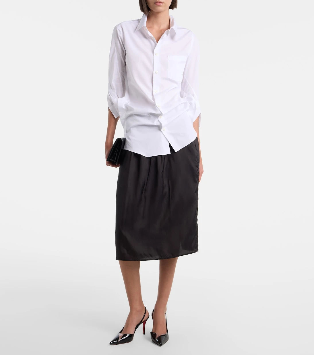 Junya Watanabe - Draped cotton poplin shirt