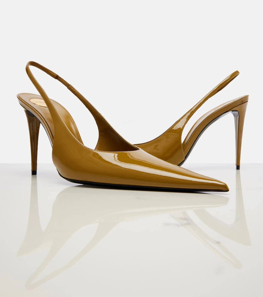 Saint Laurent - Guermantes patent leather slingback pumps