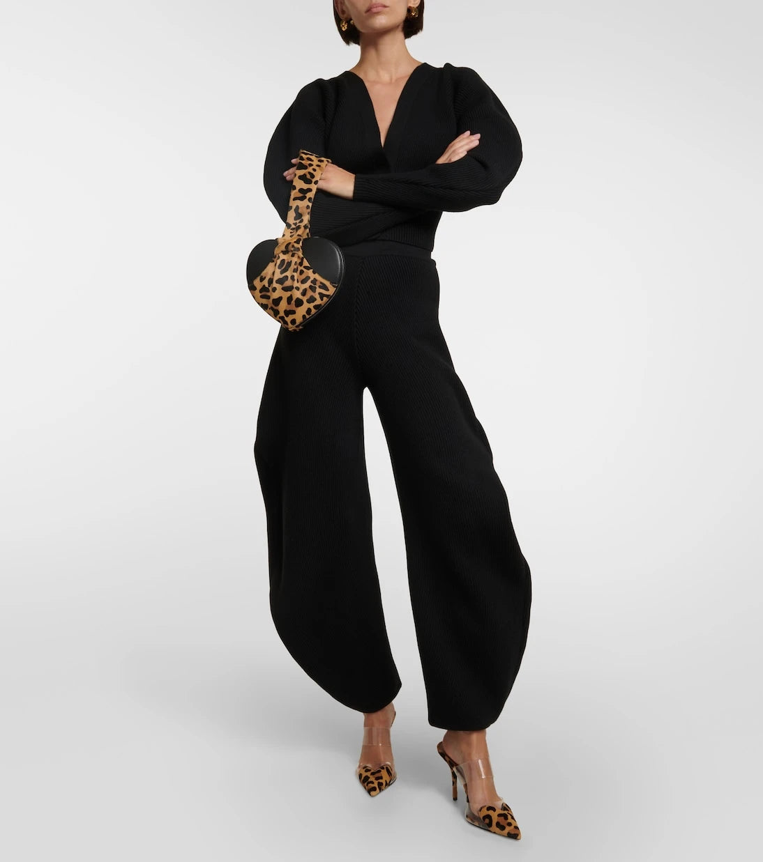 Alaïa - Le Cache Cœur calf hair and leather clutch