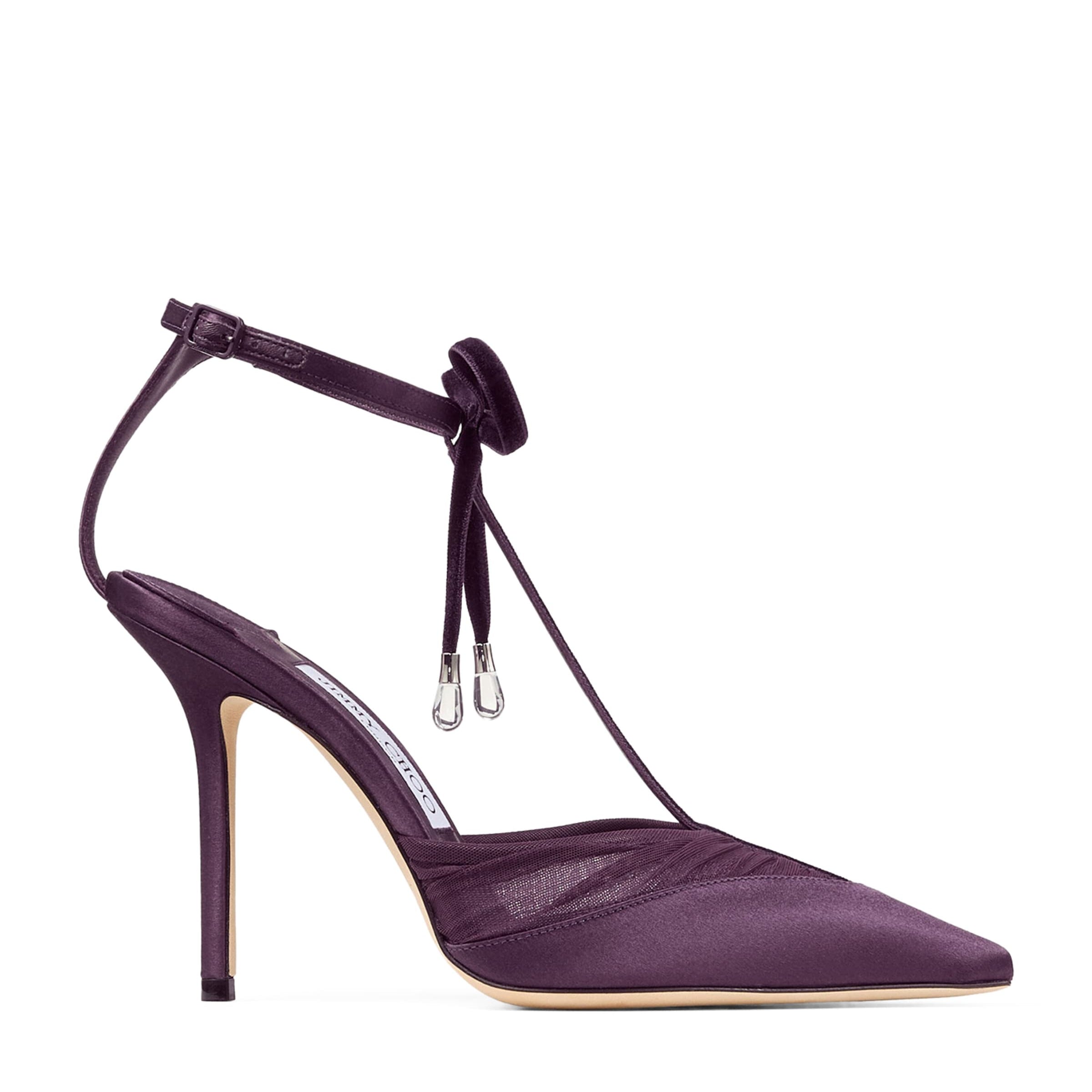 Afia 100 Satin-Mesh-Velvet Pumps
