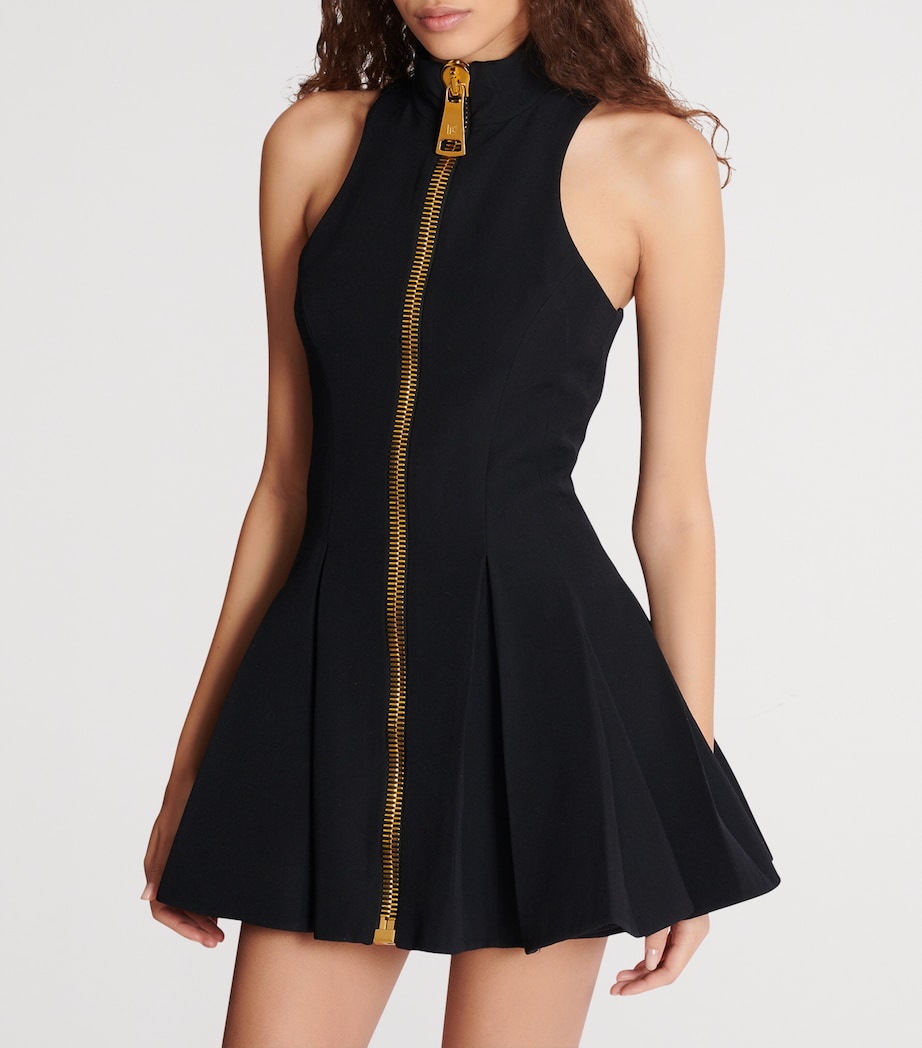Balmain Wool Zipped Mini Dress