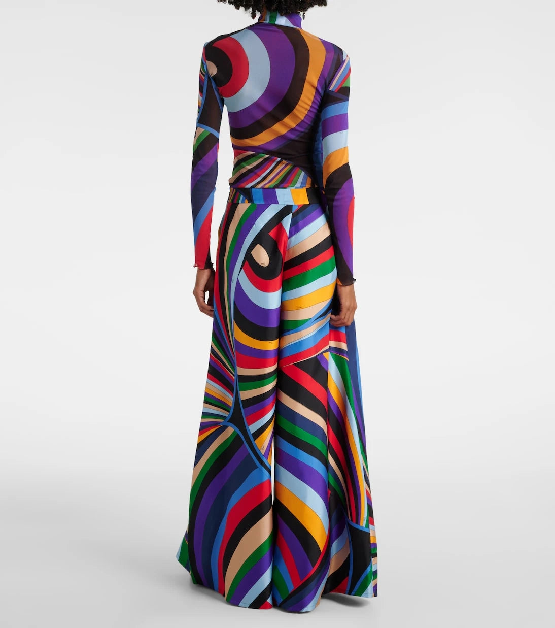 Pucci - Iride silk twill wide-leg pants