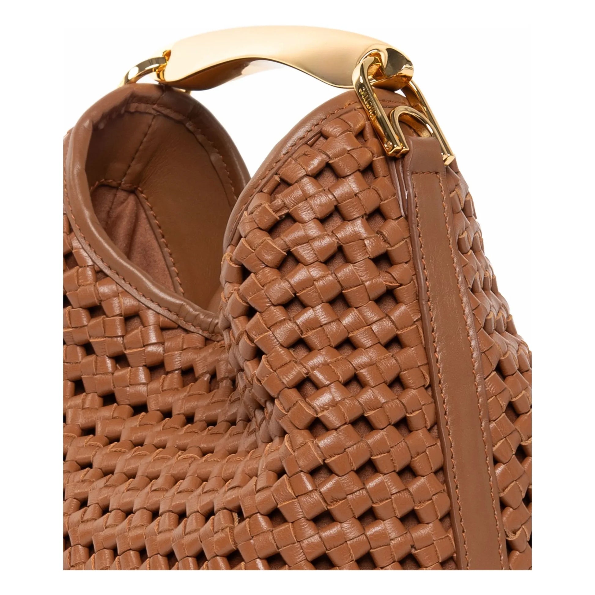 Elleme - Small Boomerang Braided Leather Bag | Cognac