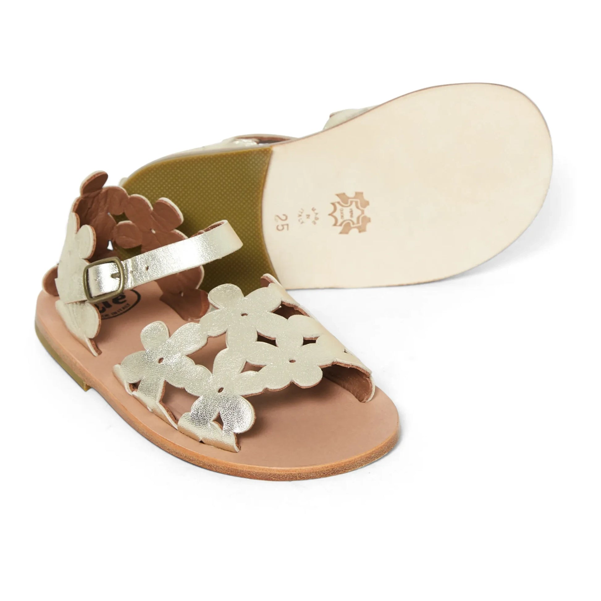Pèpè - Floral Openwork Sandals | Gold