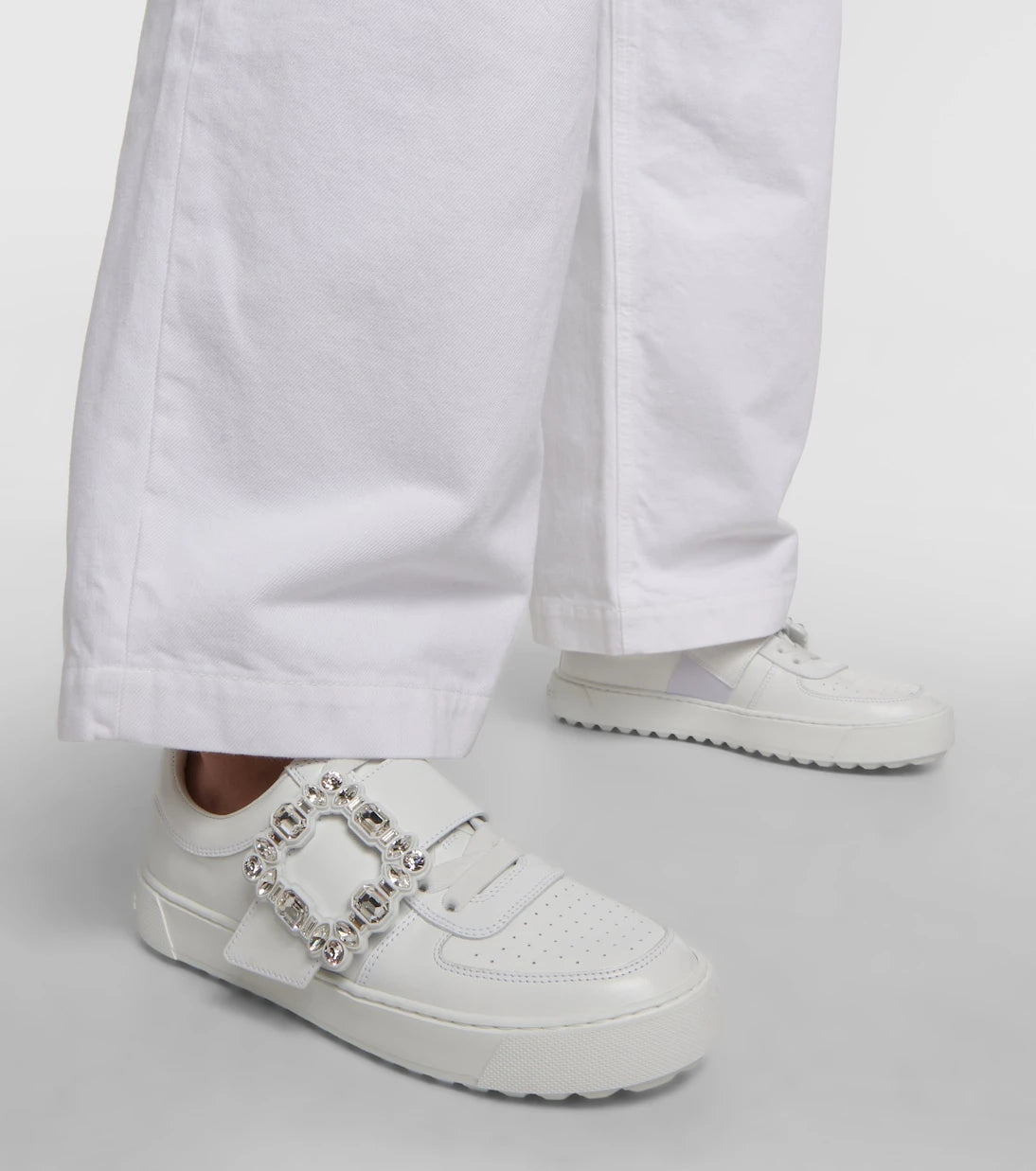 Roger Vivier - Very Vivier embellished leather sneakers