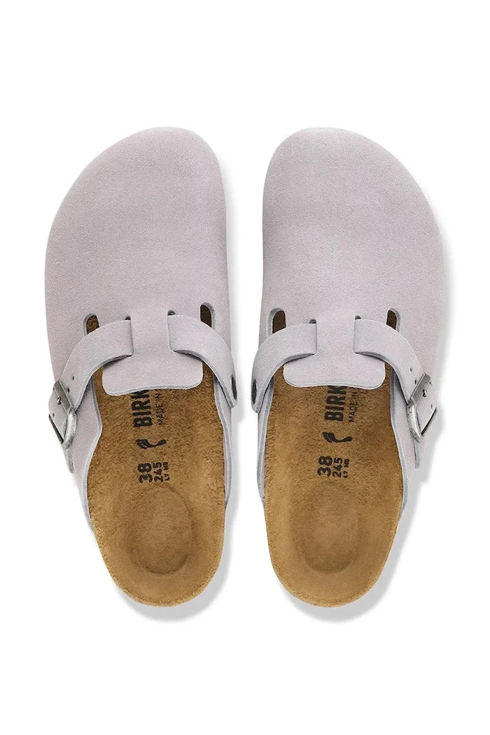 Birkenstock чехли сабо от велур Boston Suede Leather