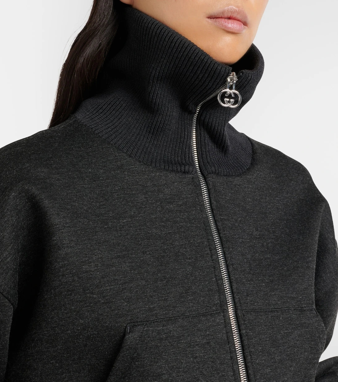 Gucci - Cropped zip-up sweatshirt