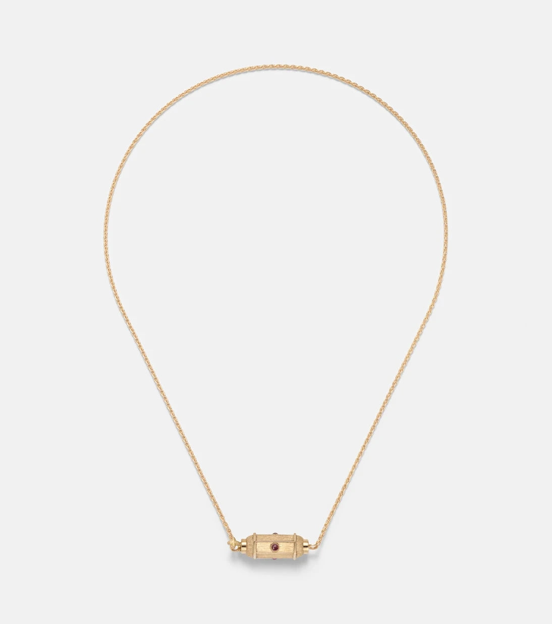 Marie Lichtenberg - Coco Micro 18kt gold locket necklace with rubies