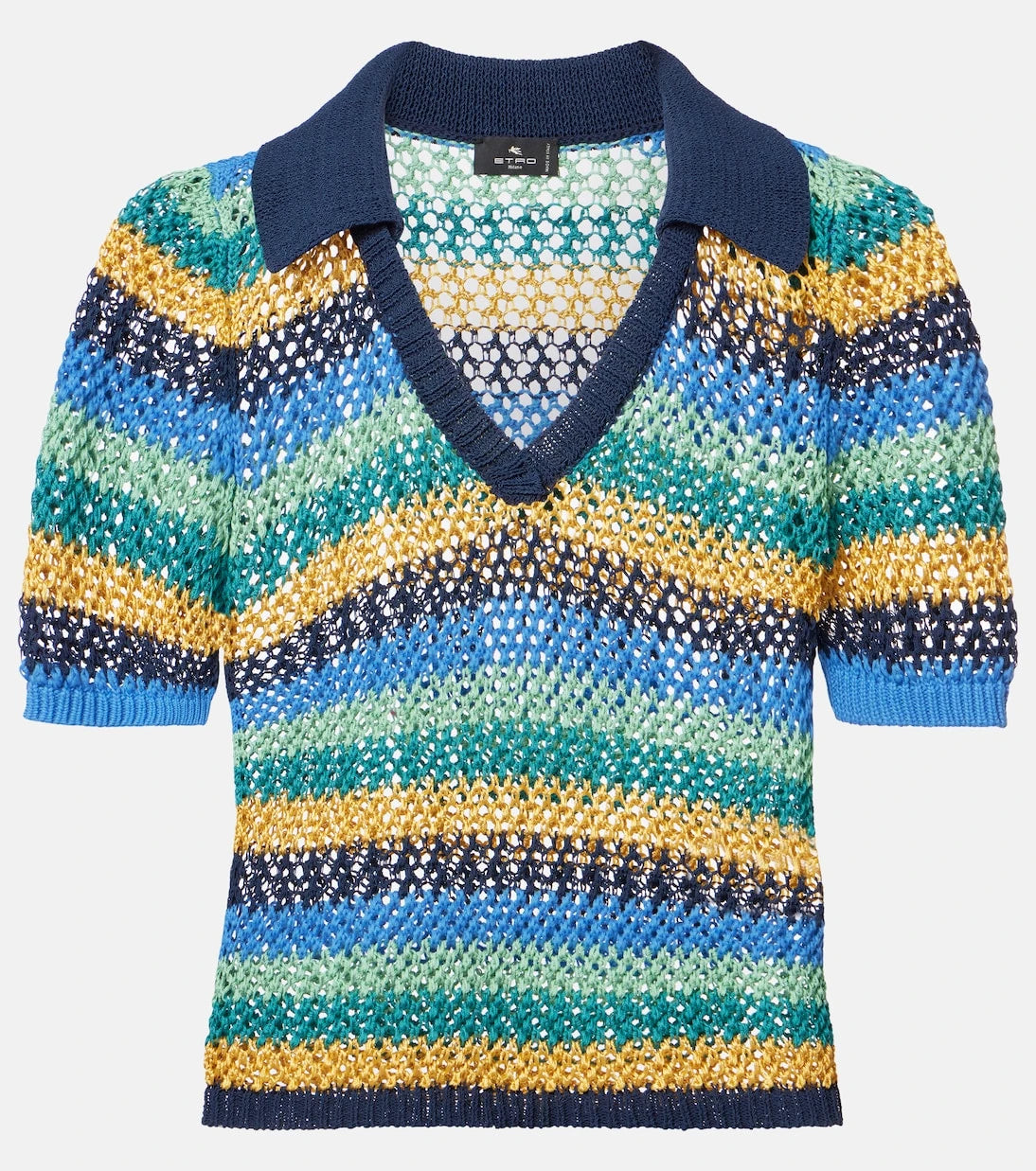 Etro - Knitted striped cotton-blend crop top