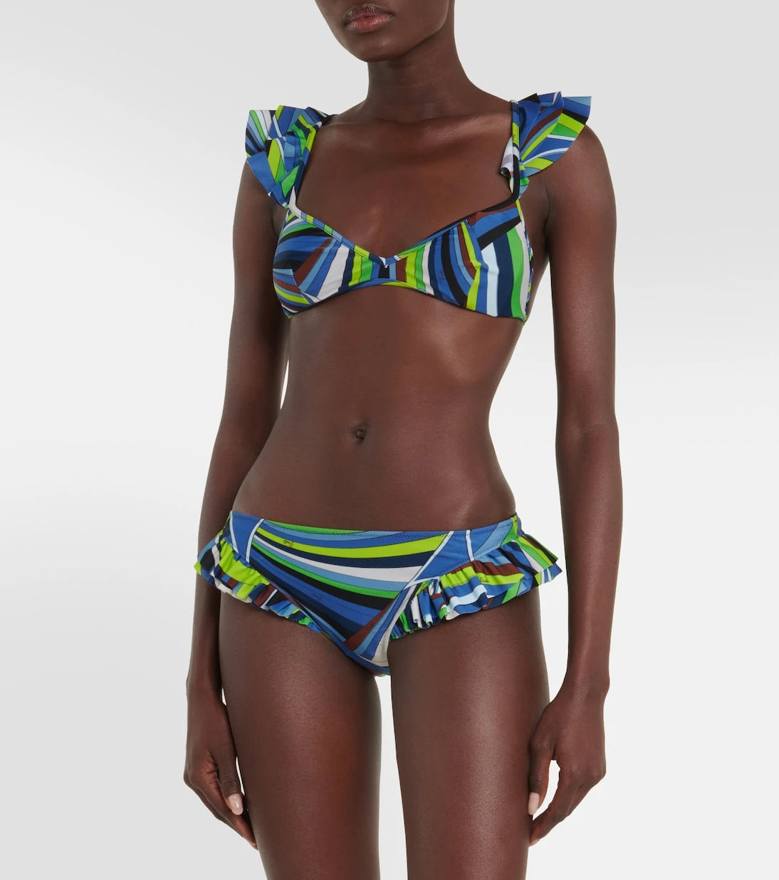 Pucci - Printed ruffled bikini top