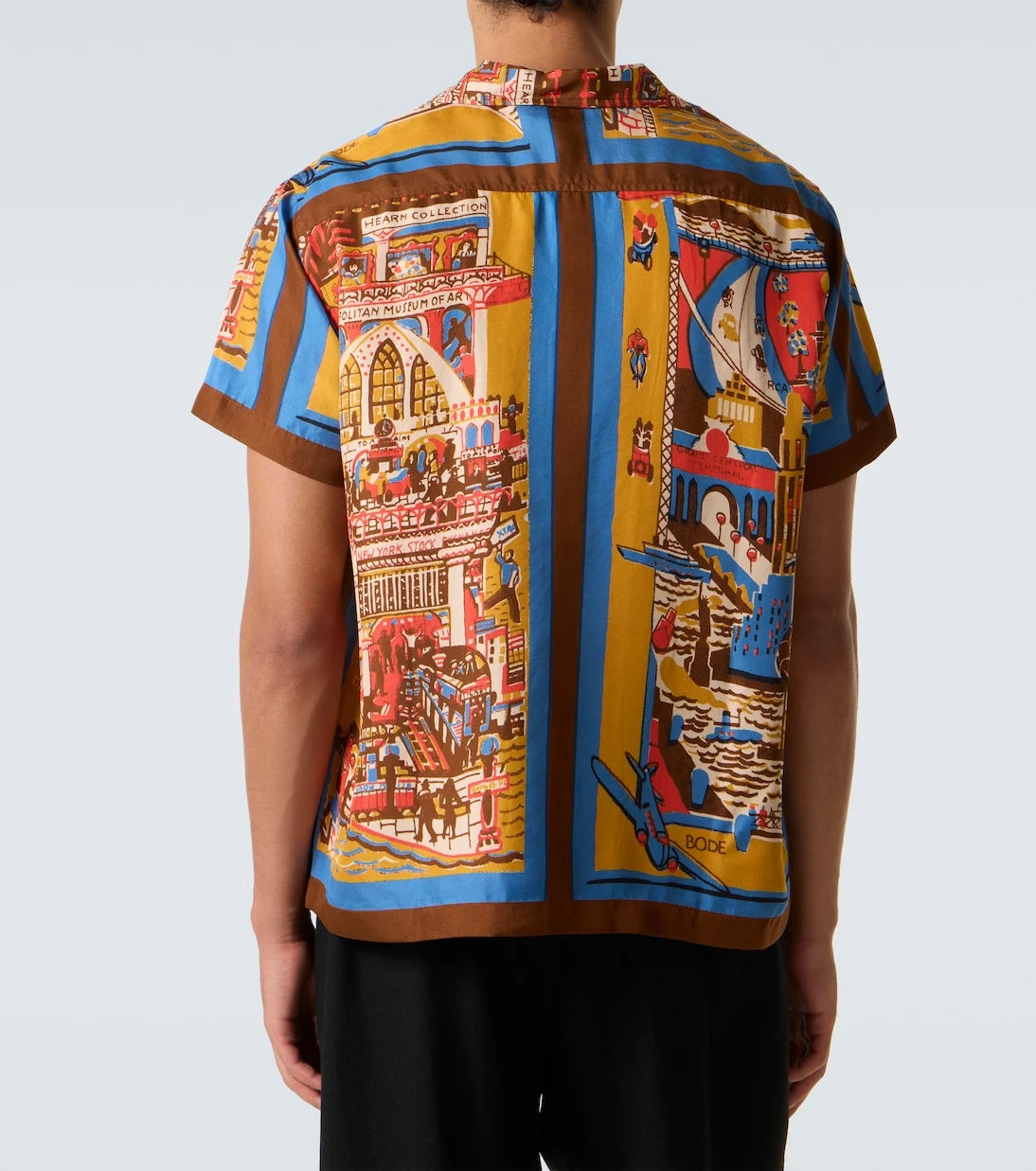 Bode - Manhattan Island printed silk bowling shirt