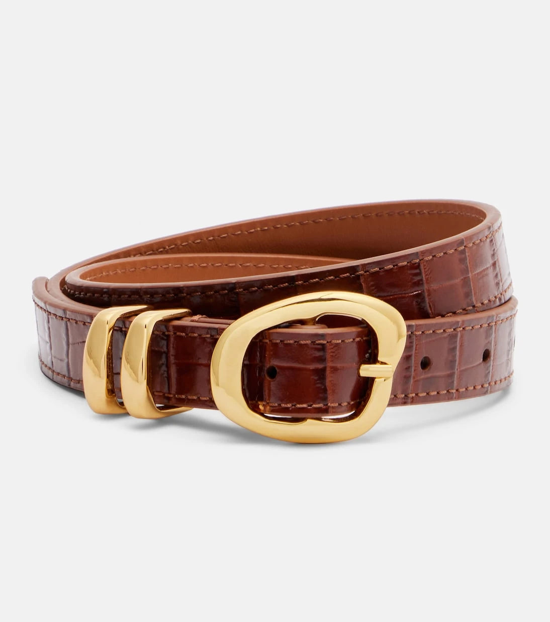 Amanu - Tugela croc-effect leather belt