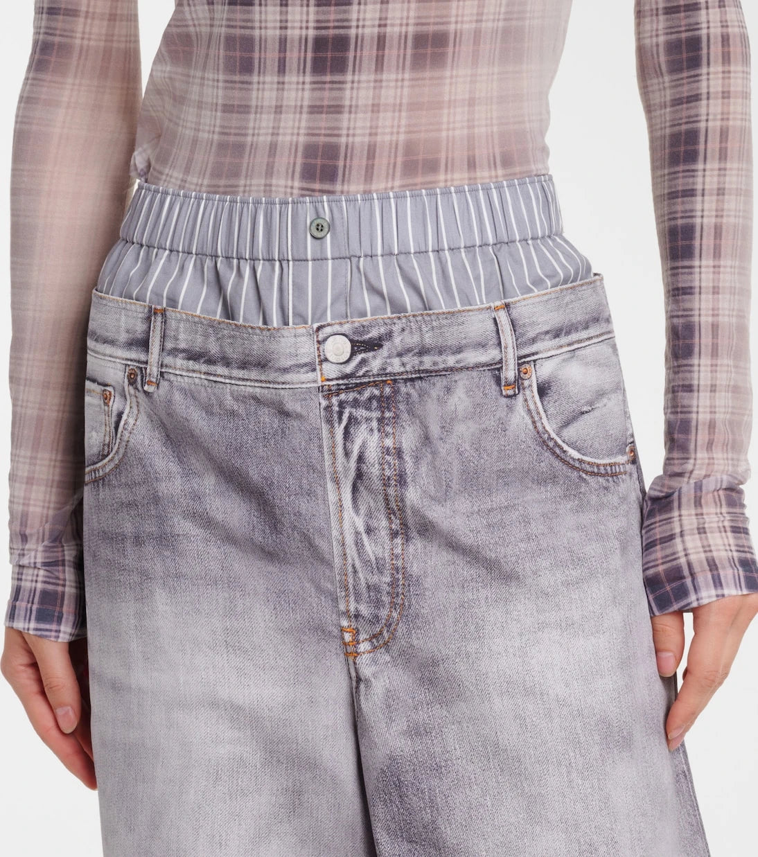 Acne Studios - Printed cotton poplin wide-leg pants