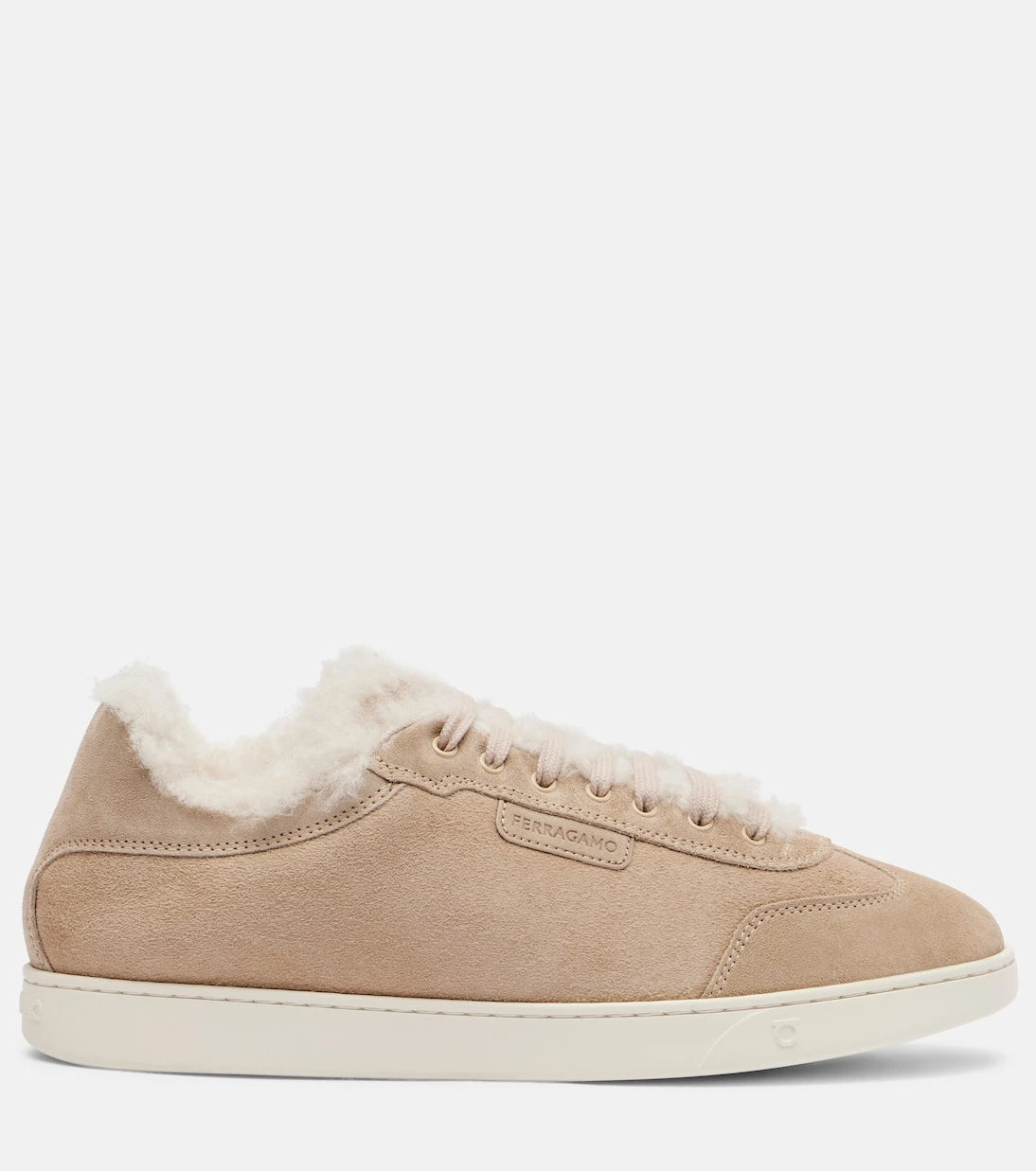 Ferragamo - Shearling-lined suede sneakers