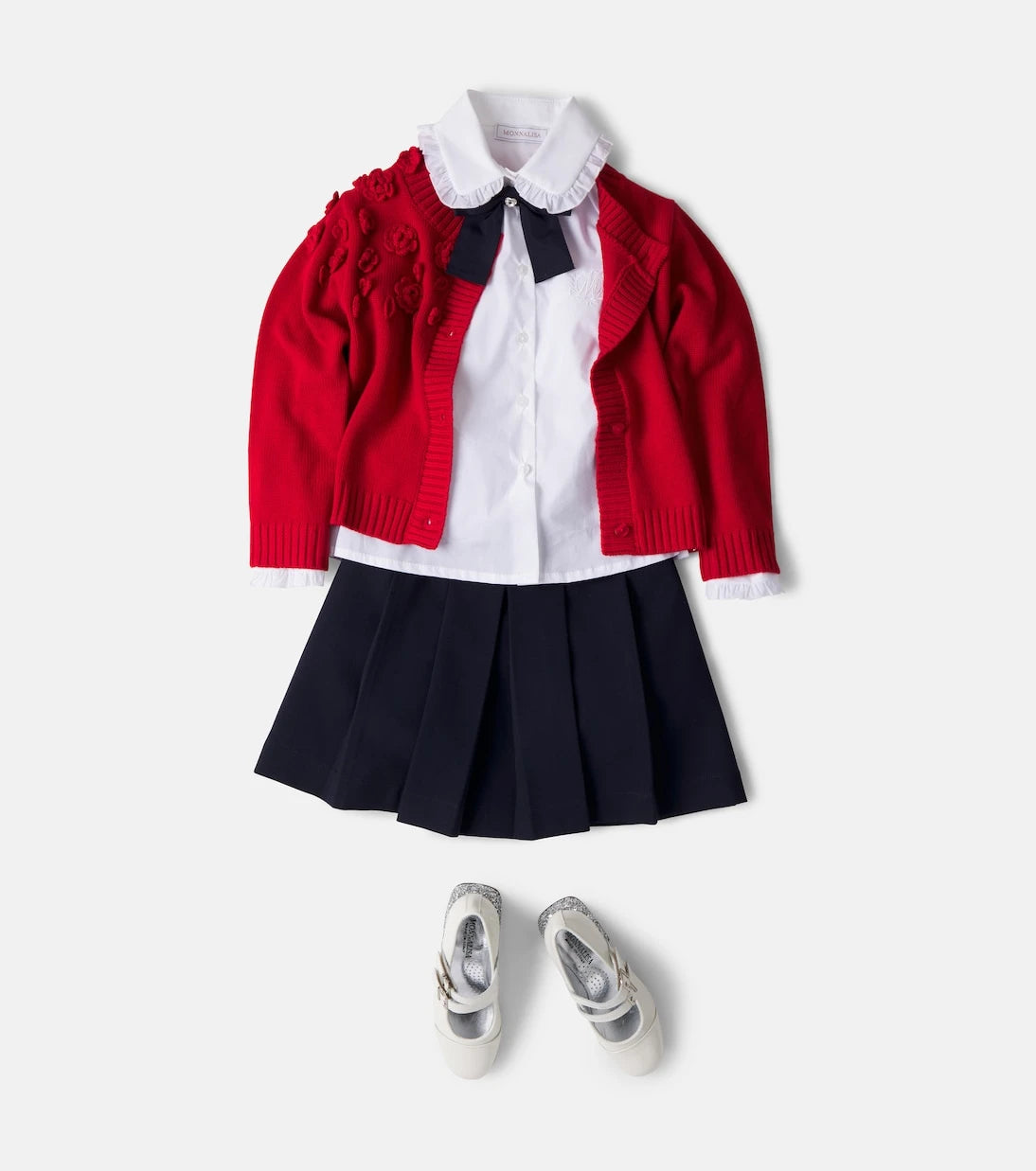 Monnalisa - Bow-detail cotton shirt