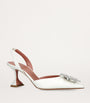Satin Begum Slingback Pumps 70 WHITE
