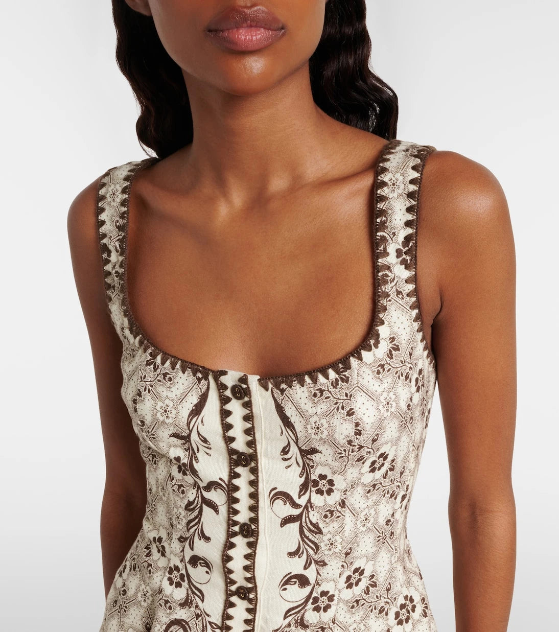 Alémais - Printed linen and cotton minidress