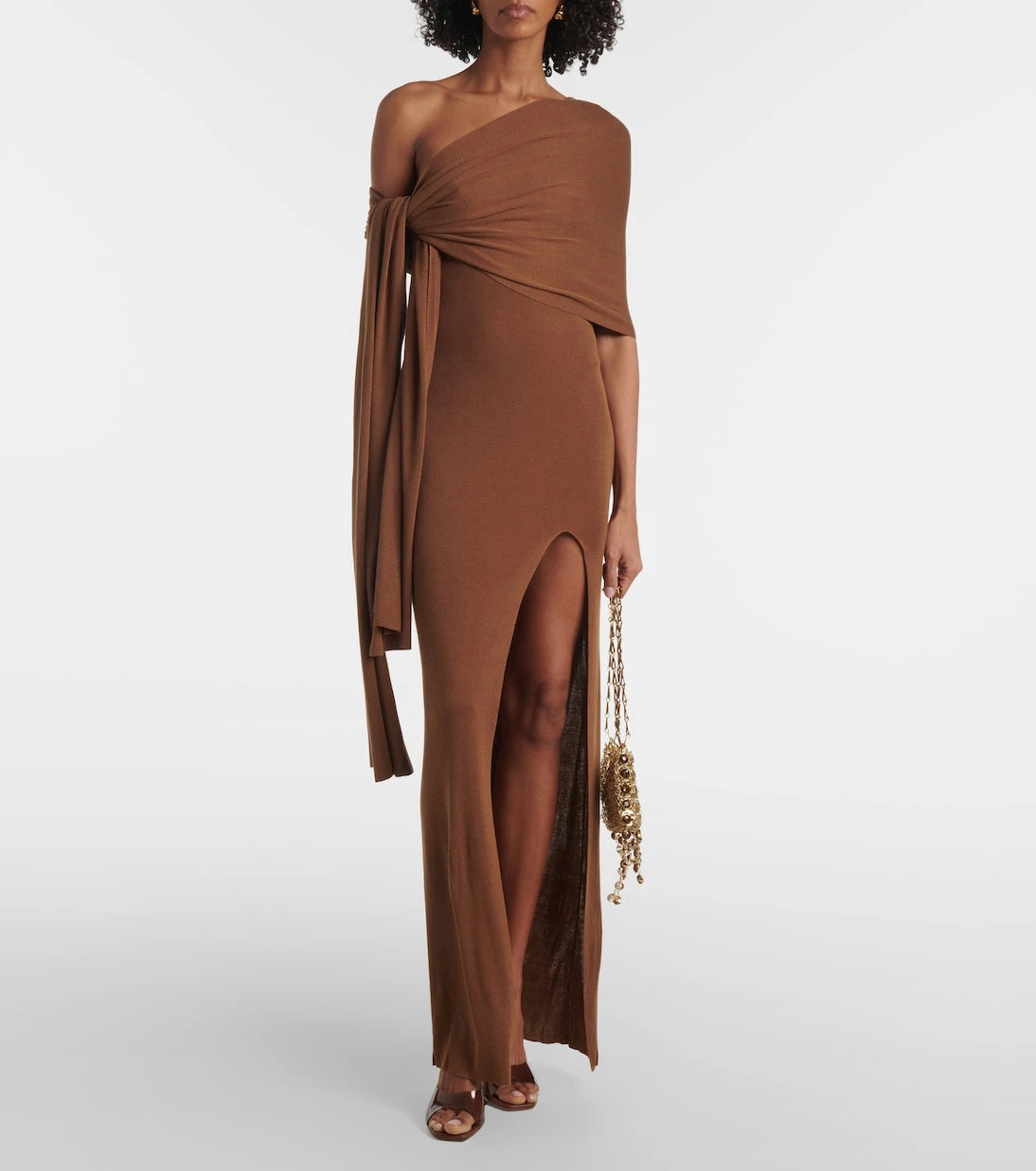 Aya Muse - Hale one-shoulder silk-blend maxi dress