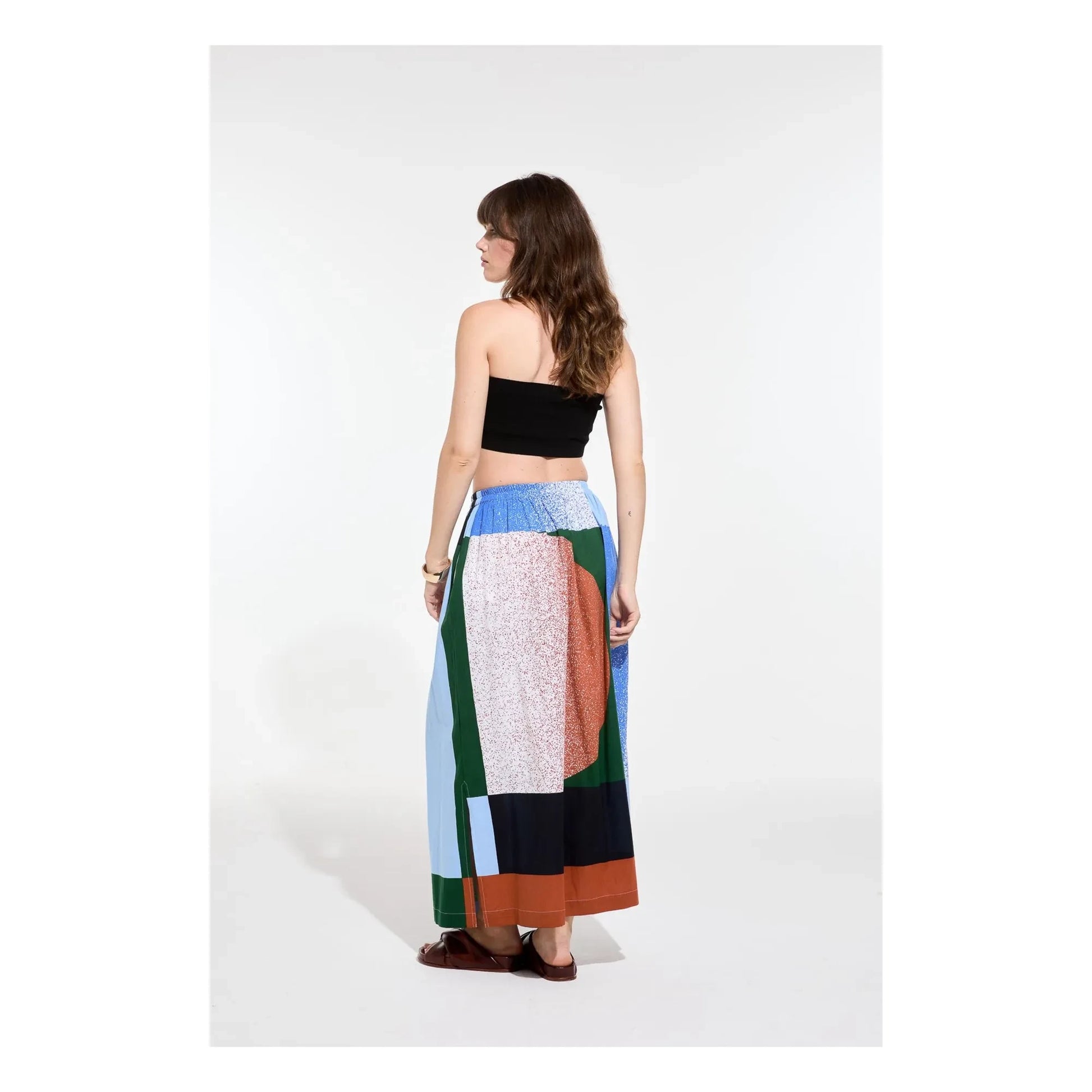 Mapoésie - Juliette Sunrise Cotton skirt | Blue
