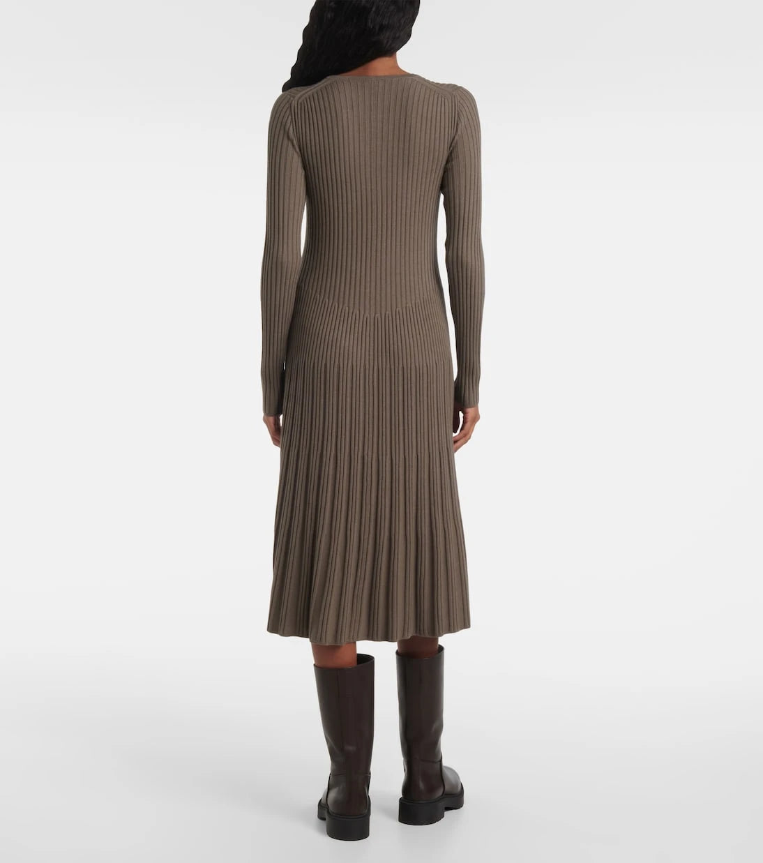 Joseph - Ribbed-knit pleated wool midi dress