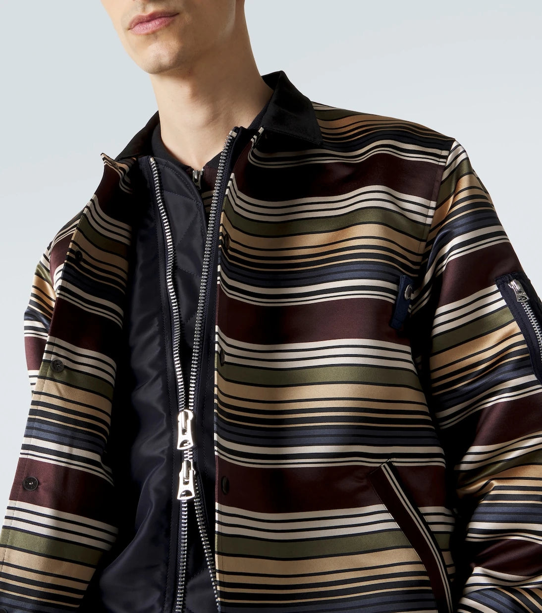 Sacai - Striped blouson jacket