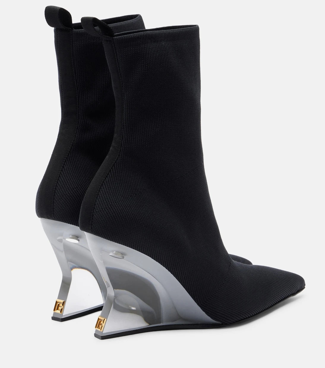 Balmain - Knitted wedge ankle boots