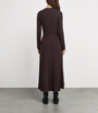 Maje Cable Knit Maxi Dress Brown