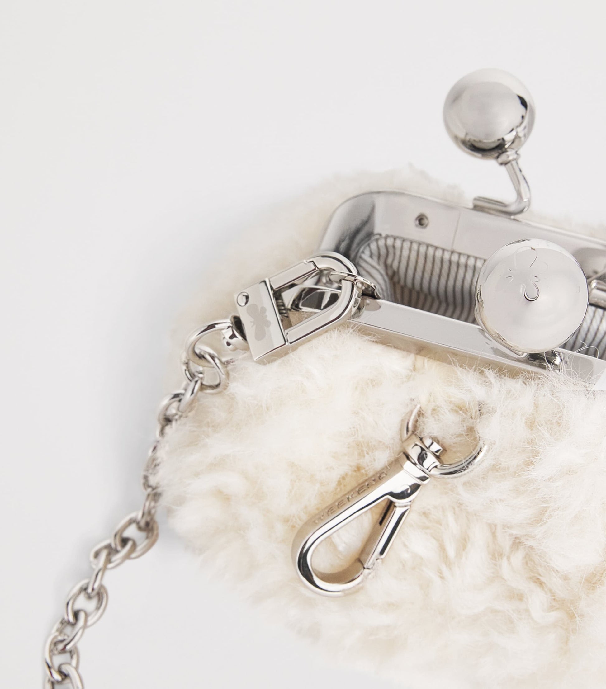 Faux Fur Pasticcino Nano Bag IVORY