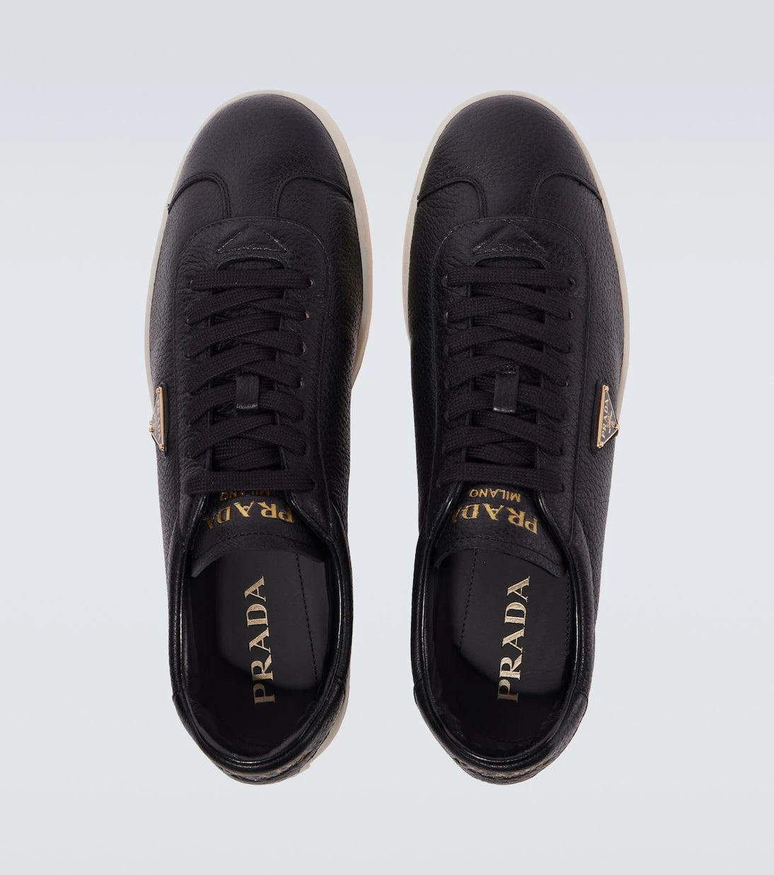 Prada - Lane leather sneakers
