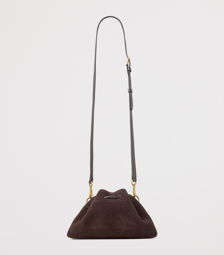 Small Suede Cinch Shoulder Bag