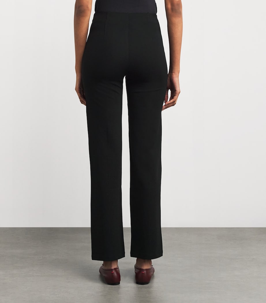 Skims Black High-Waist Pintuck Straight Leg Trousers
