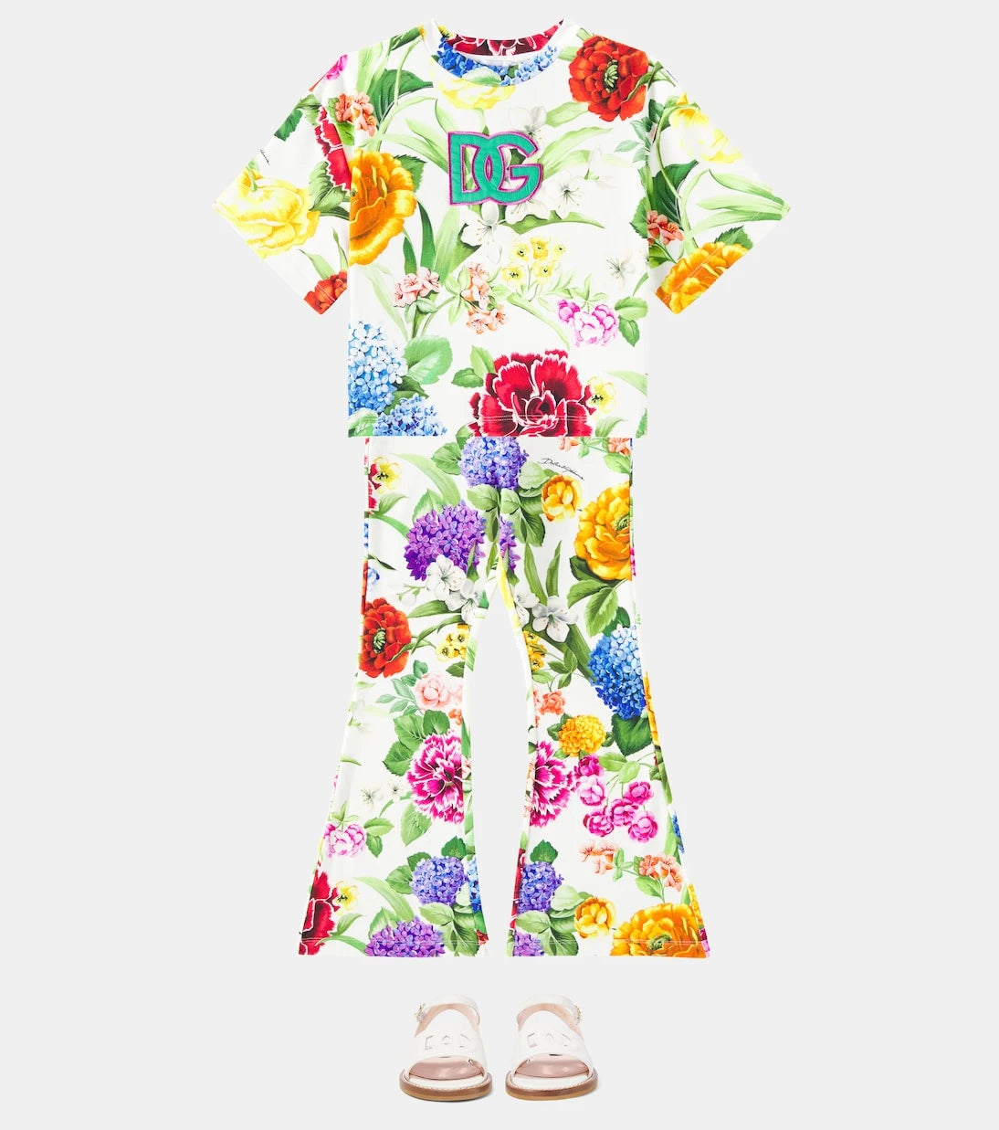Dolce&Gabbana Kids - Floral cotton-blend flared pants