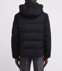 Yves Salomon Navy Wool-Silk Green Storm System Mink-Trim Puffer Jacket