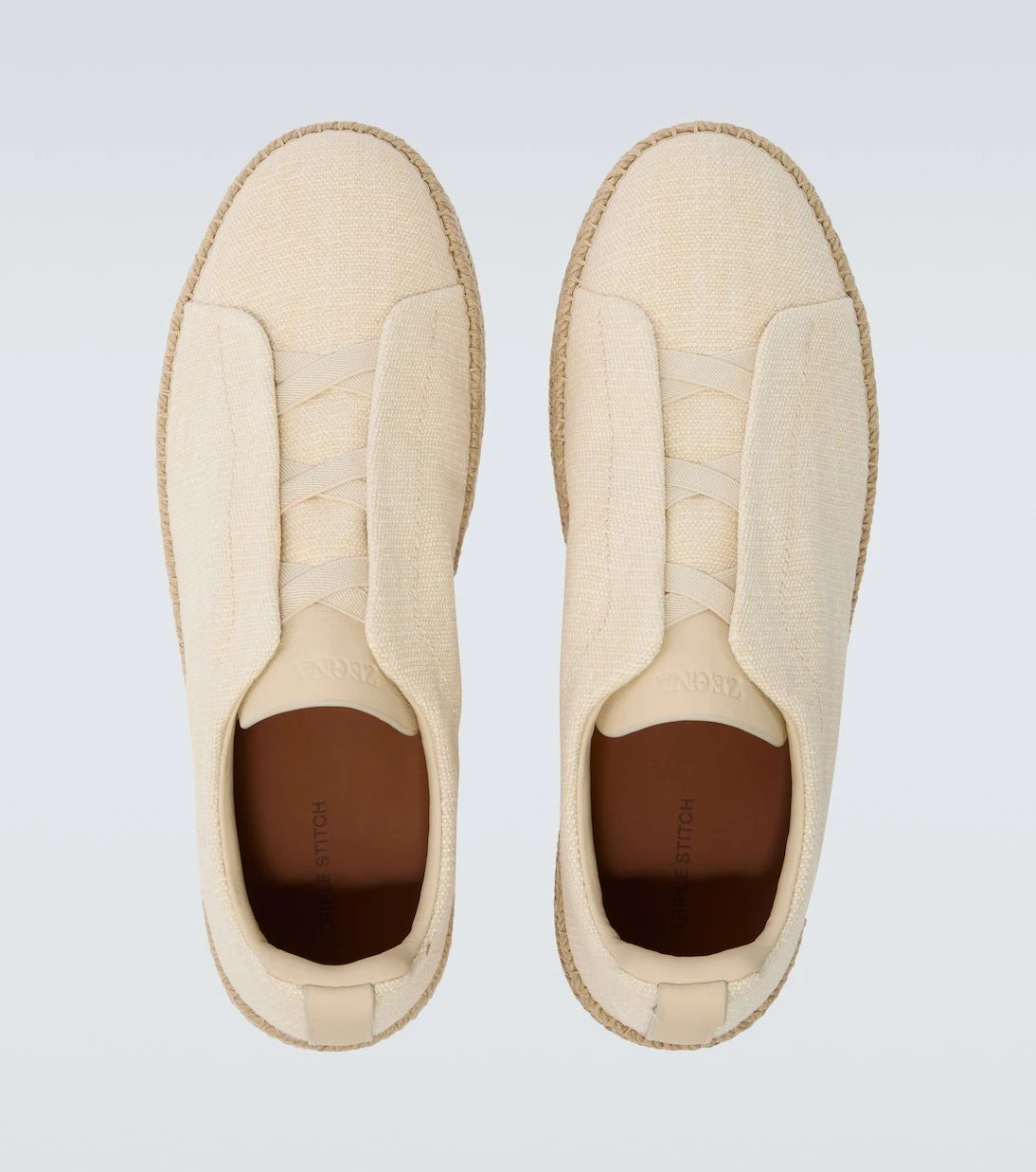 Zegna - Triple Stitch canvas slip-on sneakers
