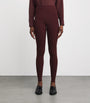 Red Wool-Blend Rib-Knit Leggings