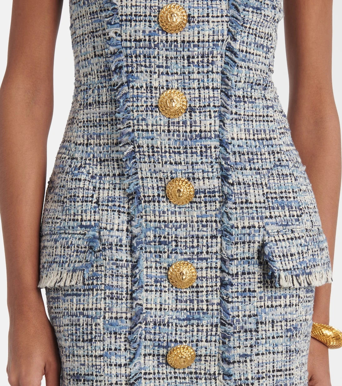 Balmain - Denim tweed minidress