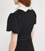 Claudie Pierlot Black Belted Ruffle-Collar Mini Dress