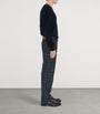 Burberry Black Wool Check-Trim Sweater