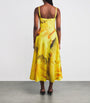Tory Burch Yellow Stretch-Cotton Bee Midi Dress
