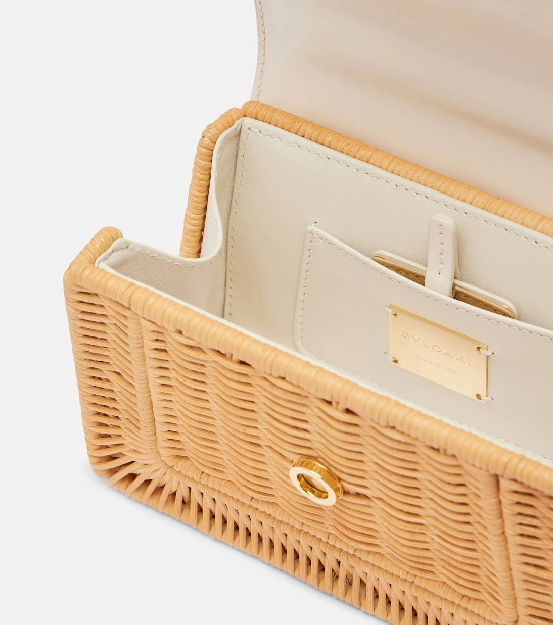 Bvlgari - Serpenti Forever Mini wicker top-handle bag