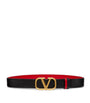 Valentino Garavani Black Leather Reversible VLogo Signature Belt