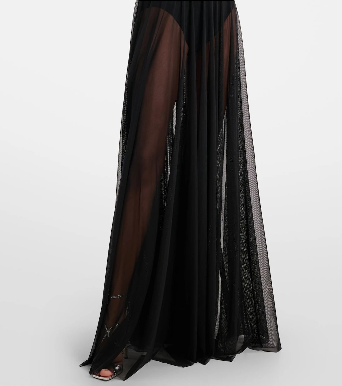 Norma Kamali - Cayla draped mesh maxi dress