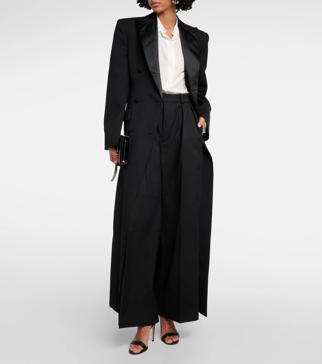 Wardrobe.NYC - بنطلون واسع الساقين من الصوف البكر ومطوي