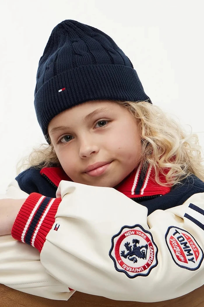 Tommy Hilfiger çocuk pamuk beanie şapka