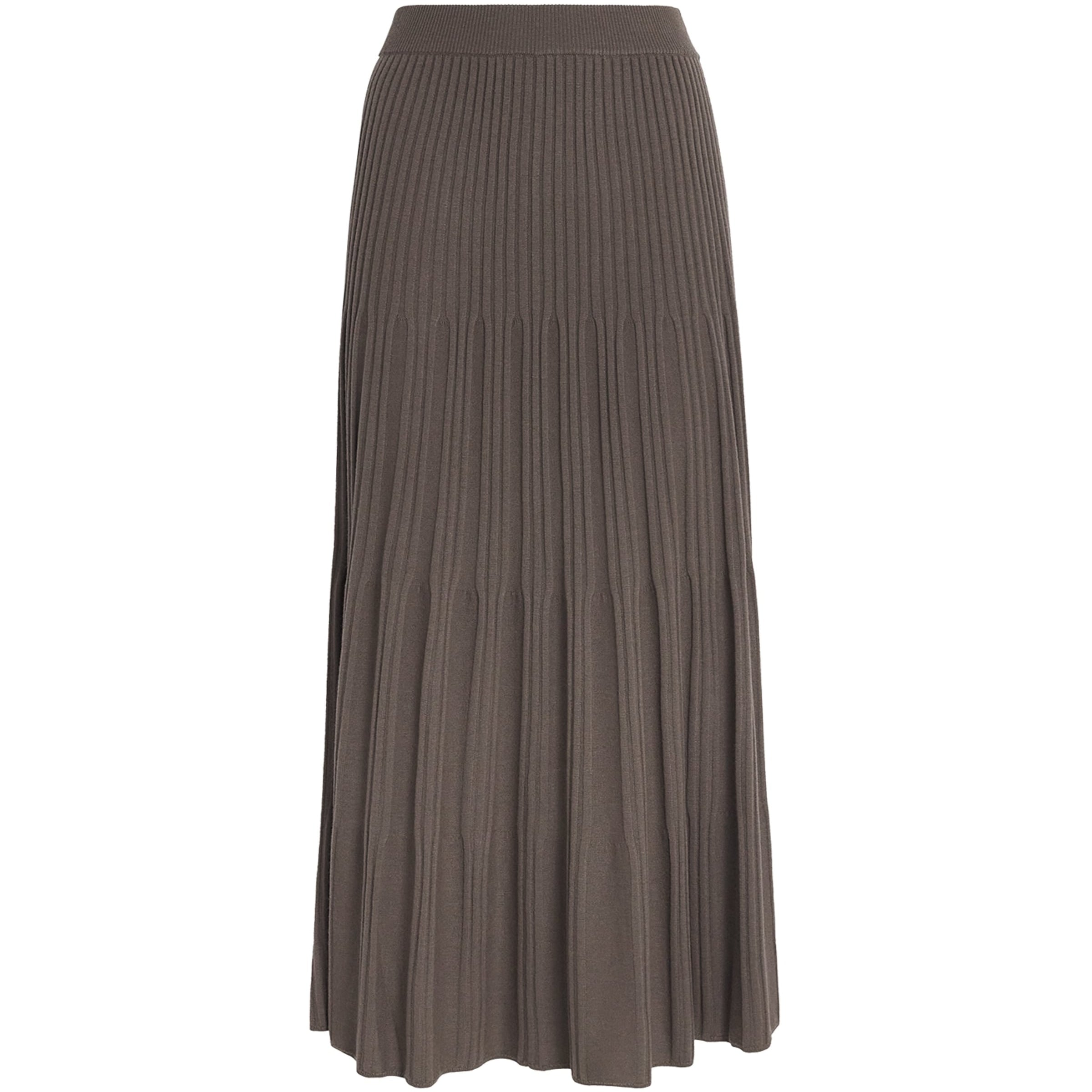Joseph Brown Wool Ribbed Skirt